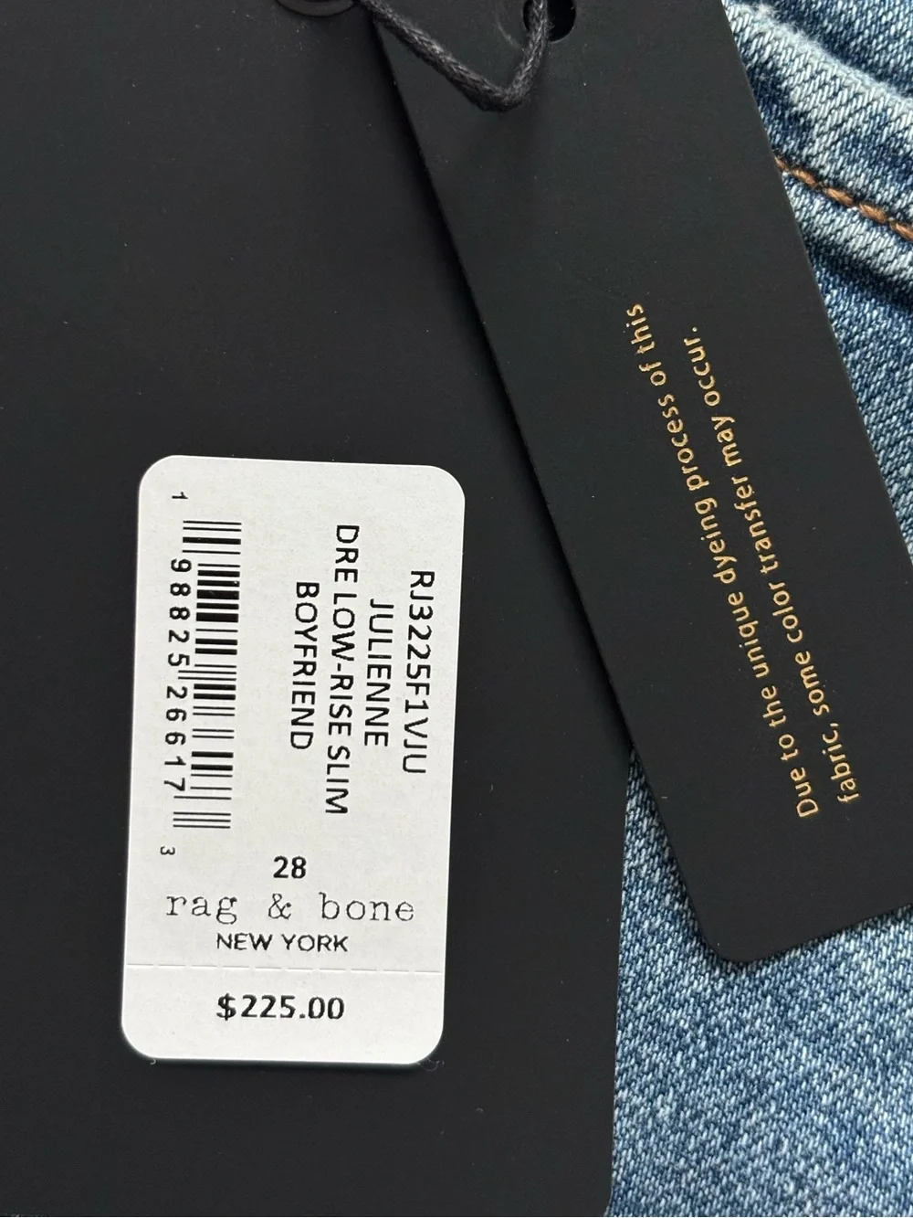RAG & BONE The Dre Julienne Low-Rise Slim Boyfriend Ankle Jeans--NWT--28